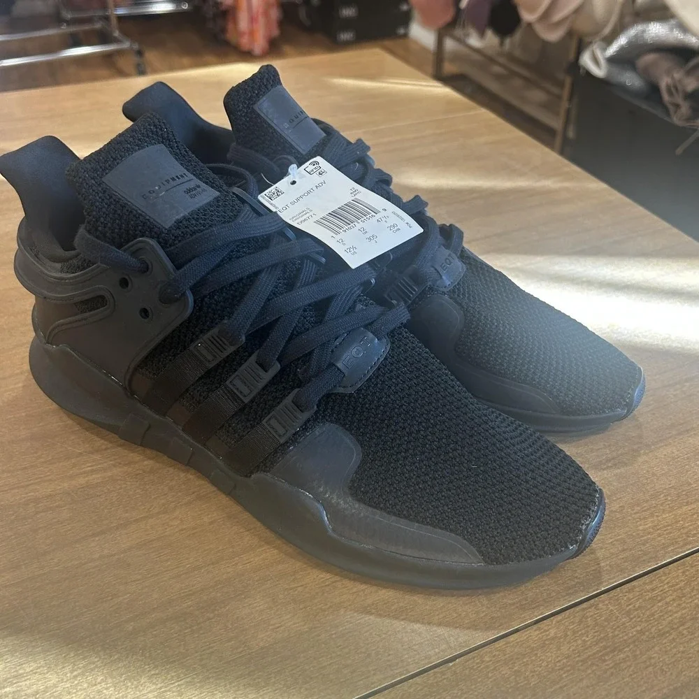 Adidas EQT Support ADV Shoes Mens Size 12.5 Black Mesh Running Sneakers NWT